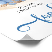 Boho tropische teddy draagt een pamapgras bord poster (Hoek)