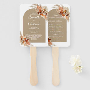 Boho tropische terracotta bogundy florale boog handwaaier