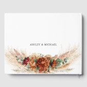 Boho tropische terracotta florale pampas bruiloft gastenboek (Achterkant)