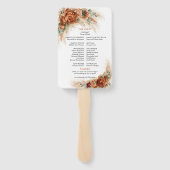 Boho tropische terracotta florale pampas bruiloft handwaaier (Achterkant)