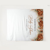 Boho tropische terracotta pampas gras baby shower wandkleed (Voorkant (horizontaal))