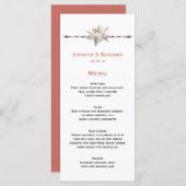Boho Tropische Veren Pijl Pampas Grass Wedding Menu (Voorkant / Achterkant)