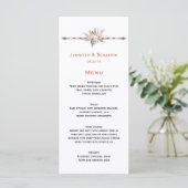 Boho Tropische Veren Pijl Pampas Grass Wedding Menu (Staand voorkant)