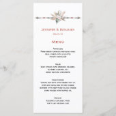 Boho Tropische Veren Pijl Pampas Grass Wedding Menu (Voorkant)