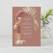 Boho Tropische Waaierspalmen Kust Elegantie Kaart (Staand voorkant)