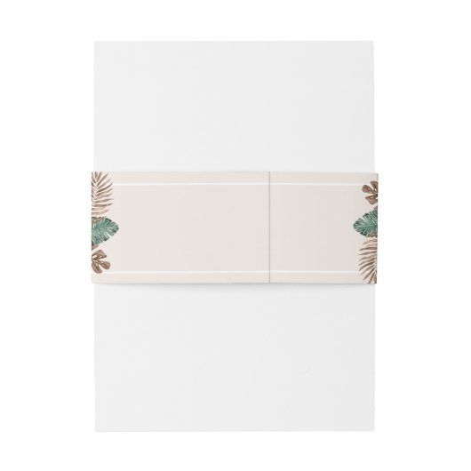 Boho Tropische Waterverf groen bruiloft Uitnodigingen Wikkel (Achterkant Voorbeeld)