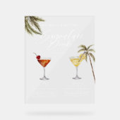 Boho Tropische Waterverf Handtekening Drinken Brui Acryl Bord (Voorkant)