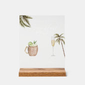 Boho Tropische Waterverf Handtekening Drinken Brui Acryl Bord (Voorkant)