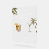 Boho Tropische Waterverf Handtekening Drinken Brui Acryl Bord (Hoek)