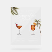 Boho Tropische Waterverf Handtekening Drinken Brui Acryl Bord (Voorkant)