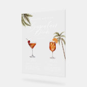 Boho Tropische Waterverf Handtekening Drinken Brui Acryl Bord (Hoek)