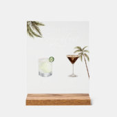 Boho Tropische Waterverf Handtekening Drinken Brui Acryl Bord (Voorkant)