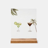 Boho Tropische Waterverf Handtekening Drinken Brui Acryl Bord (Voorkant)