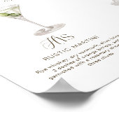 Boho Tropische Waterverf Handtekening Drinken Brui Poster (Hoek)