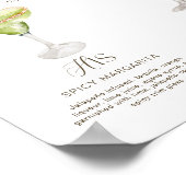 Boho Tropische Waterverf Handtekening Drinken Brui Poster (Hoek)