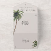 boho tropische waterverf palm beach bruiloft  all in one uitnodiging (Buitenkant)