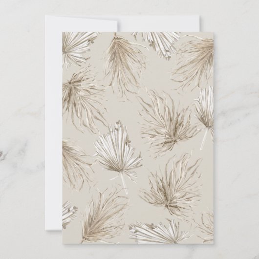 Boho Tropische Zoo Bruiloft Bestemming Kaart (Achterkant)