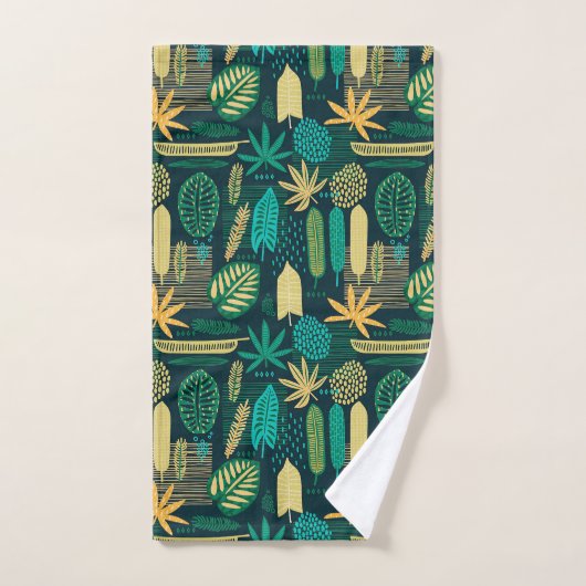 Boho Tropix Blues: Vette bladeren Bad Handdoek (Handdoek)