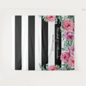 Boho trouw achtergrond. Roze bloemen achtergrond Wandkleed (Voorkant (horizontaal))