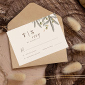 Boho Trouw Beige Botanisch RSVP Kaartje