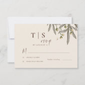 Boho Trouw Beige Botanisch RSVP Kaartje (Voorkant)