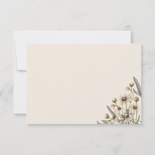 Boho Trouw Beige Botanisch  RSVP Kaartje (Achterkant)