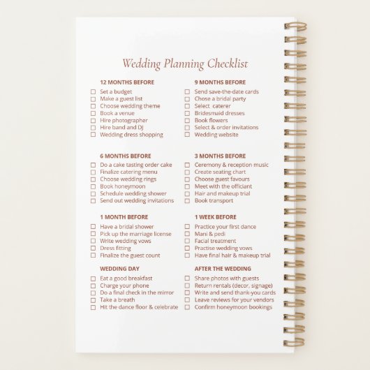 Boho Trouw Checklist Planner (Achterkant)