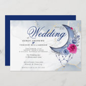 Boho Trouw Esoterische Marine Aangepaste Halve Maa Kaart (Voorkant / Achterkant)