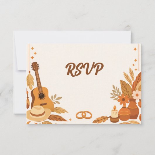 Boho Trouw RSVP Kaart (Voorkant)