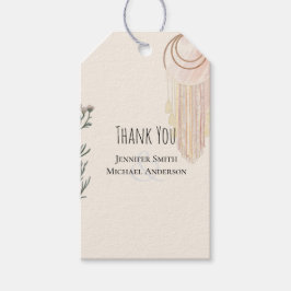 Boho Trouw Stof Blauw Perzik Droomvanger Cadeaulabel