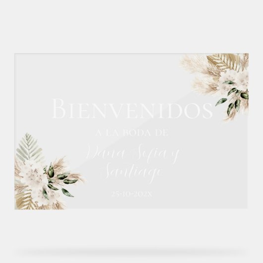 Boho Trouw Welkom mat Acrylaat Bord (Voorkant)