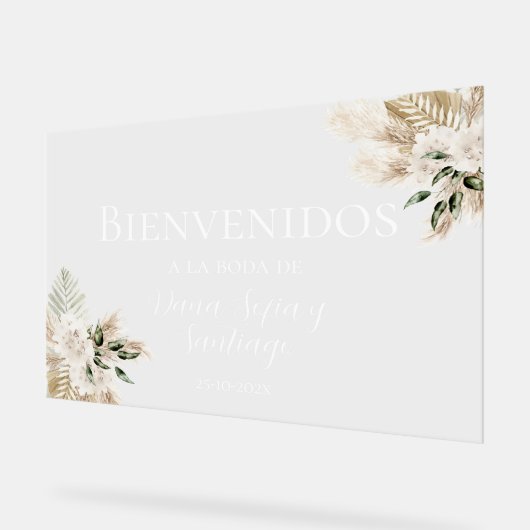 Boho Trouw Welkom mat Acrylaat Bord (Hoek)