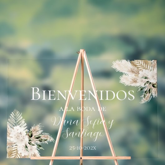 Boho Trouw Welkom mat Acrylaat Bord (Neutraal)