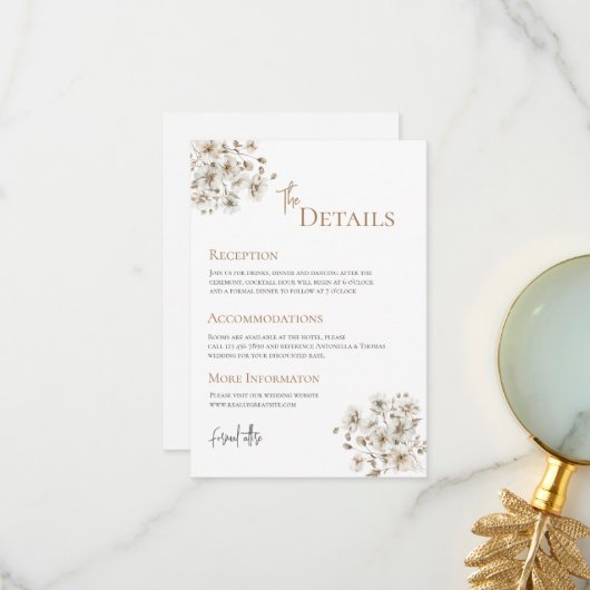 Boho Trouwdetails Bedankkaart (Voorkant / Achterkant in situ)