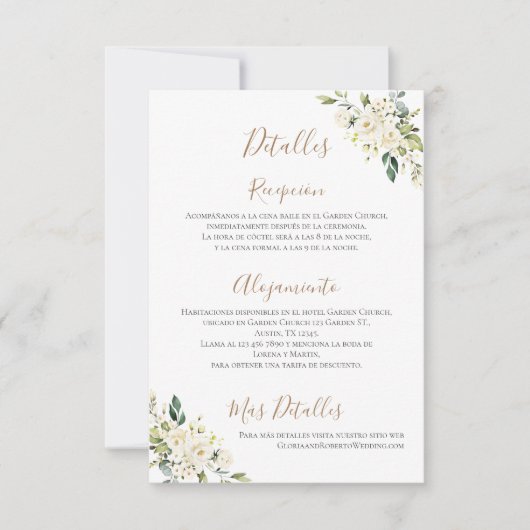 Boho trouwgegevens in het Spaans Bedankkaart (Voorkant)