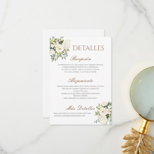 Boho trouwgegevens in het Spaans Bedankkaart (Voorkant / Achterkant in situ)
