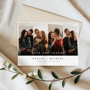 Boho Trouwkaart Met Fotocollage Bedankt