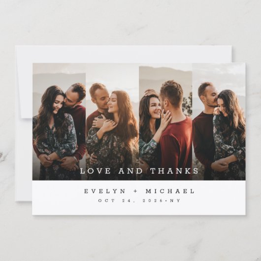 Boho Trouwkaart Met Fotocollage Bedankt (Voorkant)