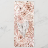 Boho trouwmenu menu (Achterkant)