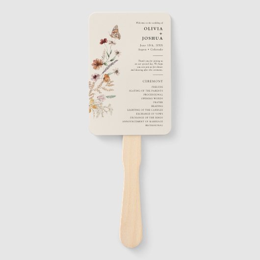 Boho Trouwprogramma Handwaaier (Voorkant)