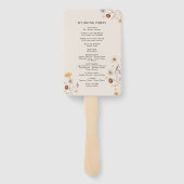 Boho trouwprogramma waaier, Ceremonieprogramma blo Handwaaier (Achterkant)