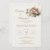 Boho trouwringen in het Spaans Kaart (Voorkant / Achterkant)