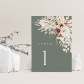 Boho Trouwtafel Nummers, Pampas Gras Bloemen 