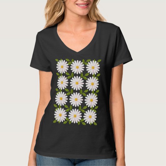 Boho trui Wildflower Floral minimalistisch zweet T-shirt (Voorkant)