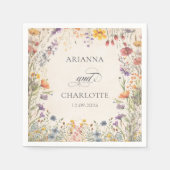 Boho tuin bloem bruiloft servetten (Voorkant)