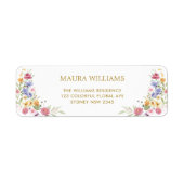Boho Tuin Bloemen Bruiloft Feest Retouradres Etiket (Voorkant)
