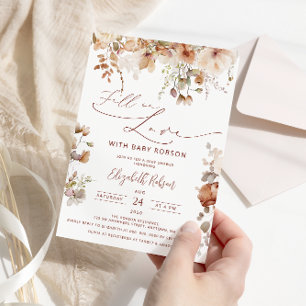 Boho Tuin Bloemen Herfst Liefdes Baby Shower Kaart