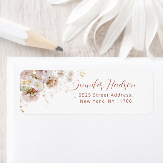 Boho tuin bloemen Retouradres Label (Insitu)