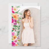 Boho tuin bloemengoud foto afstuderen bedankkaart (Achterkant)