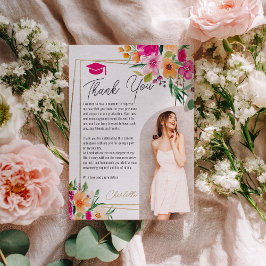 Boho tuin bloemengoud foto afstuderen kaart